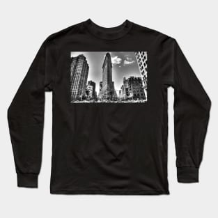 Flatiron Building Black And White Long Sleeve T-Shirt